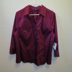 Basic Editions Women's Button Down Blouse NWT